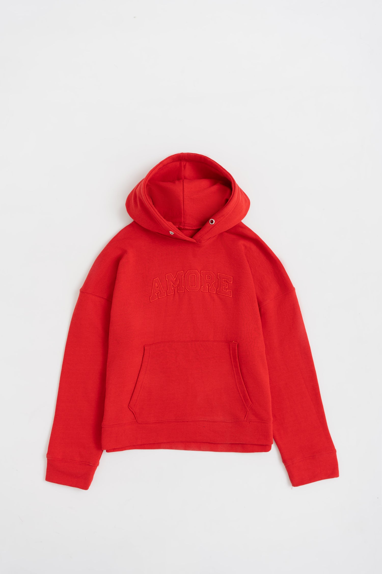 Red Oversized Embroidered Hoodie