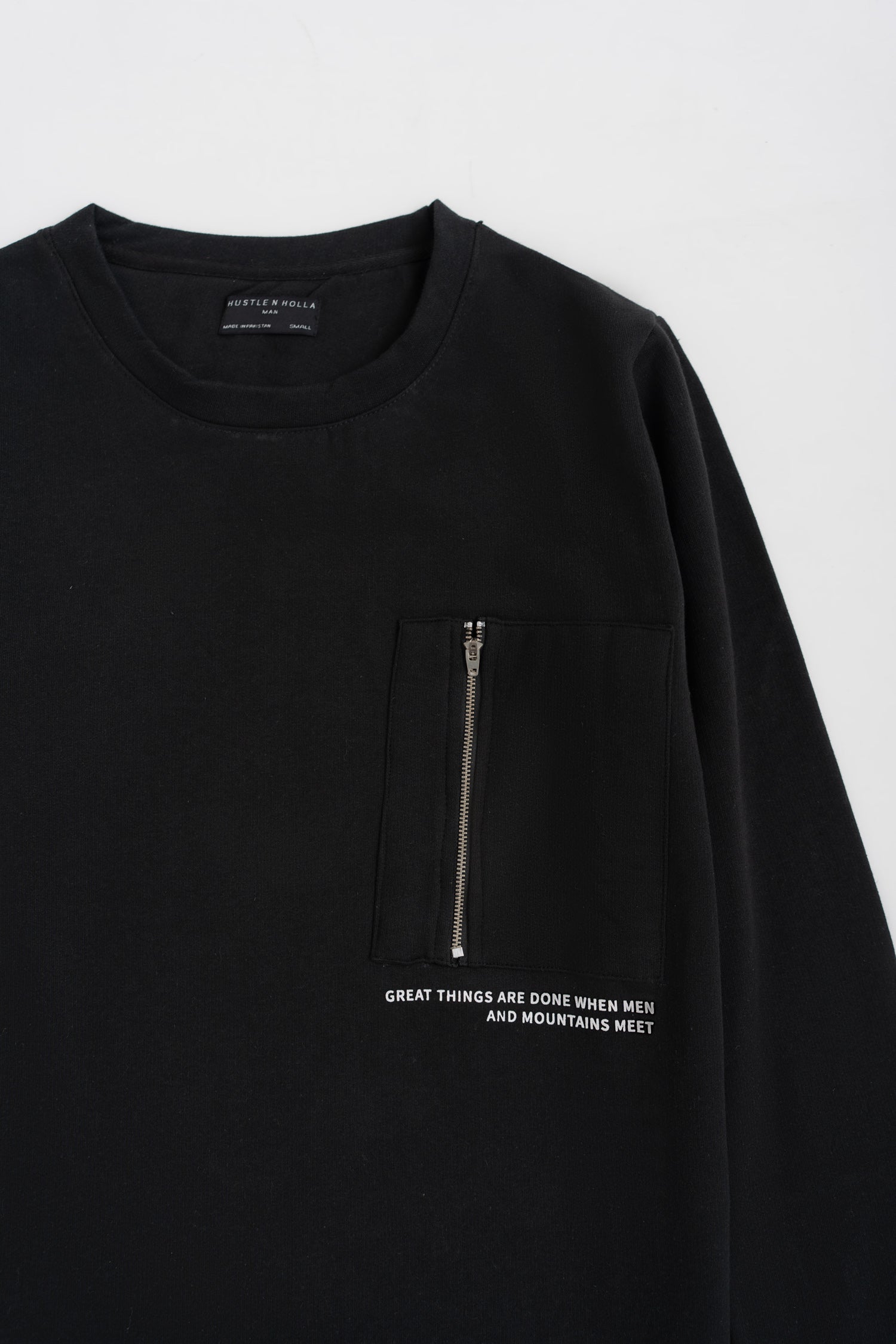 Black Zip Detail Sweatshirt