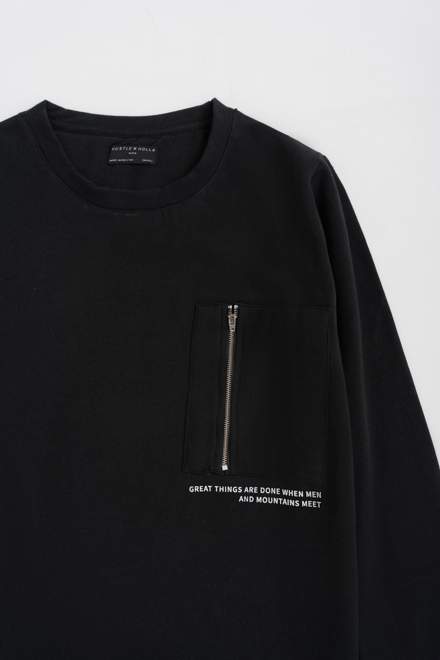 Black Zip Detail Sweatshirt - Hustle N Holla