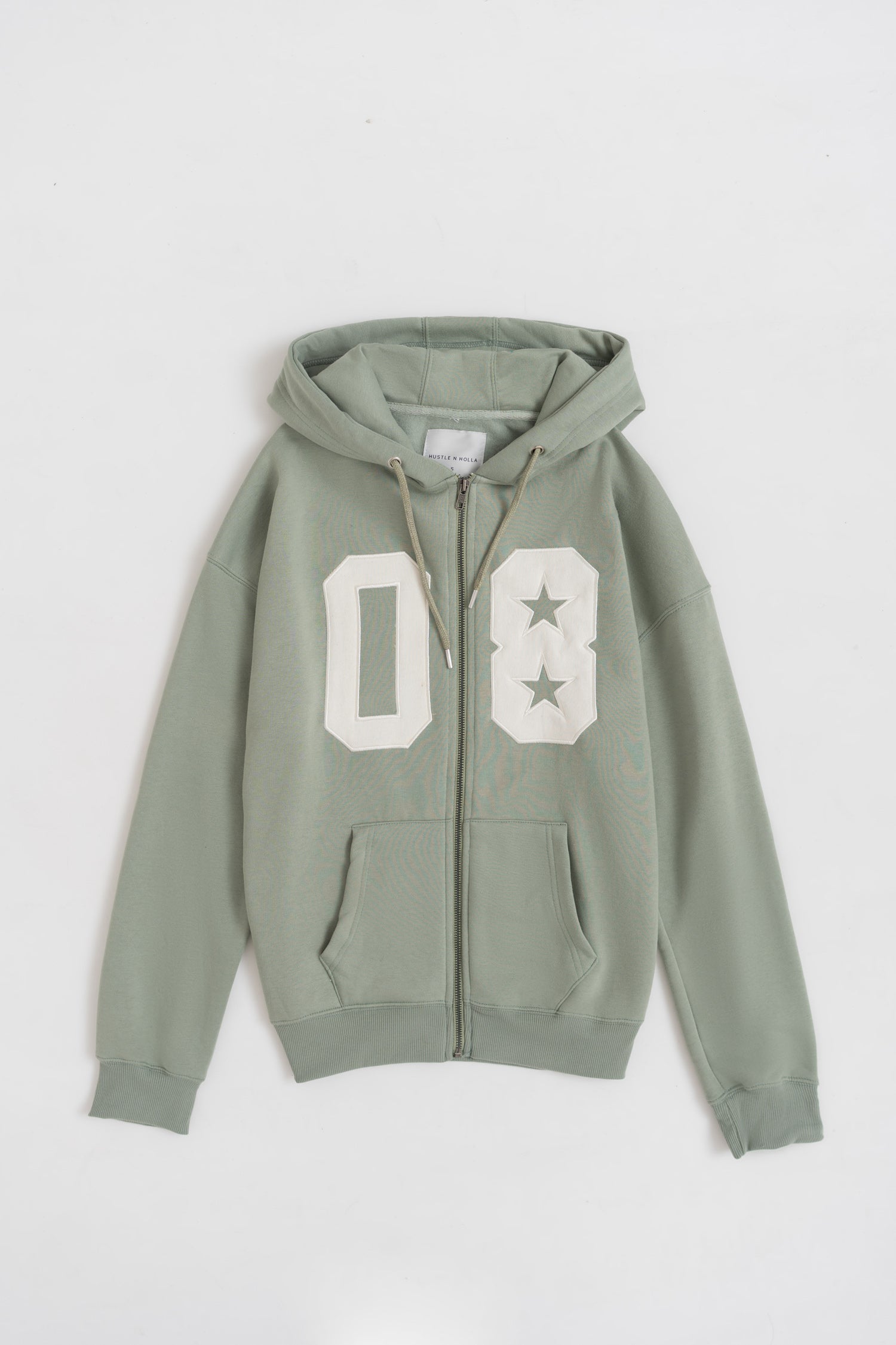 Light Olive Oversized Fit Zipper Hoodie - Hustle N Holla