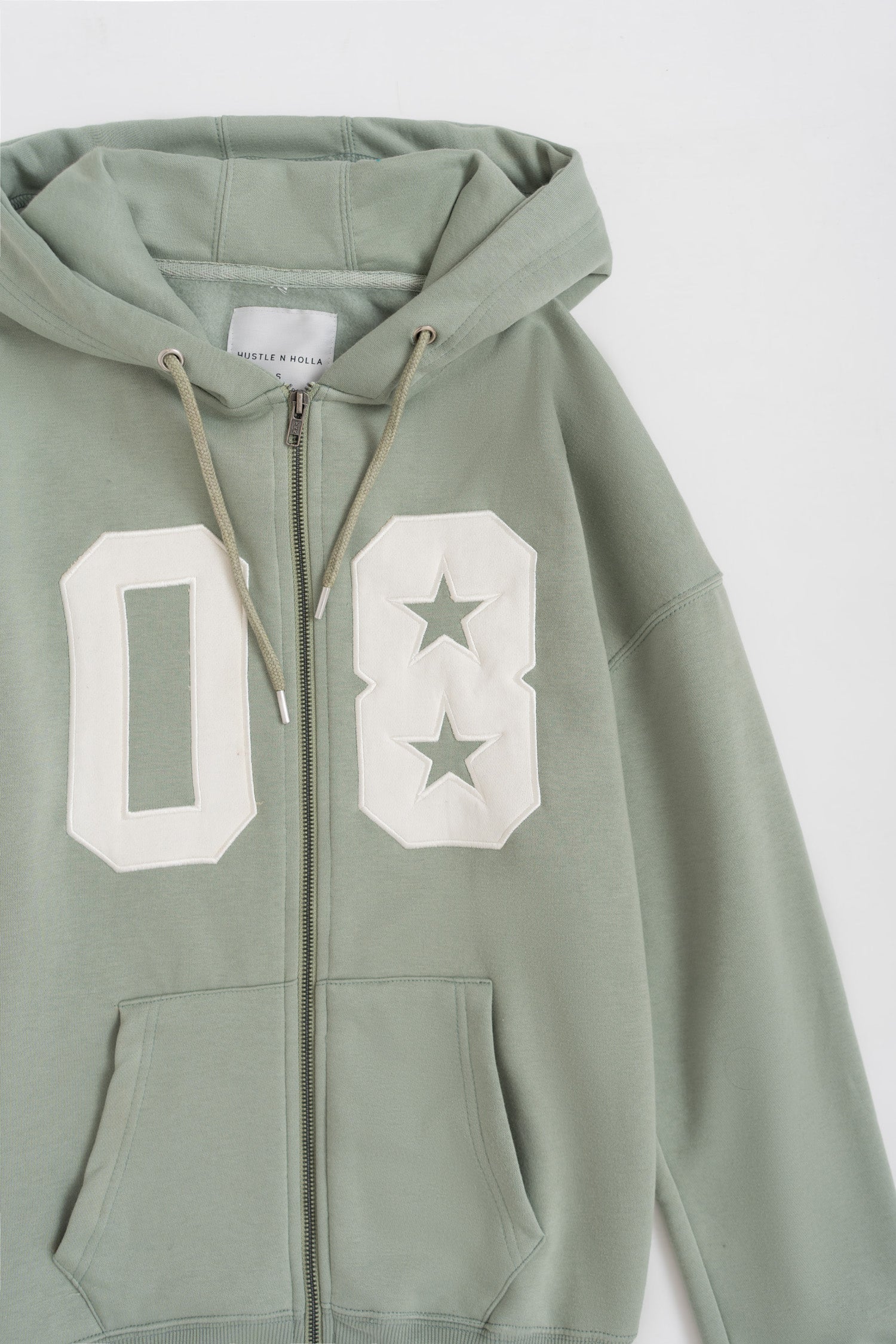 Light Olive Oversized Fit Zipper Hoodie - Hustle N Holla