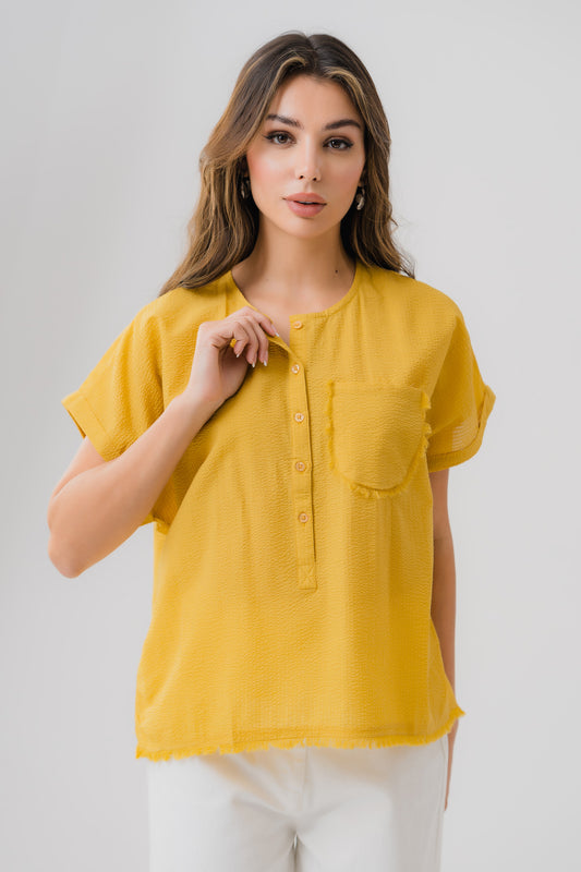 Bubble Cotton Yellow Shirt