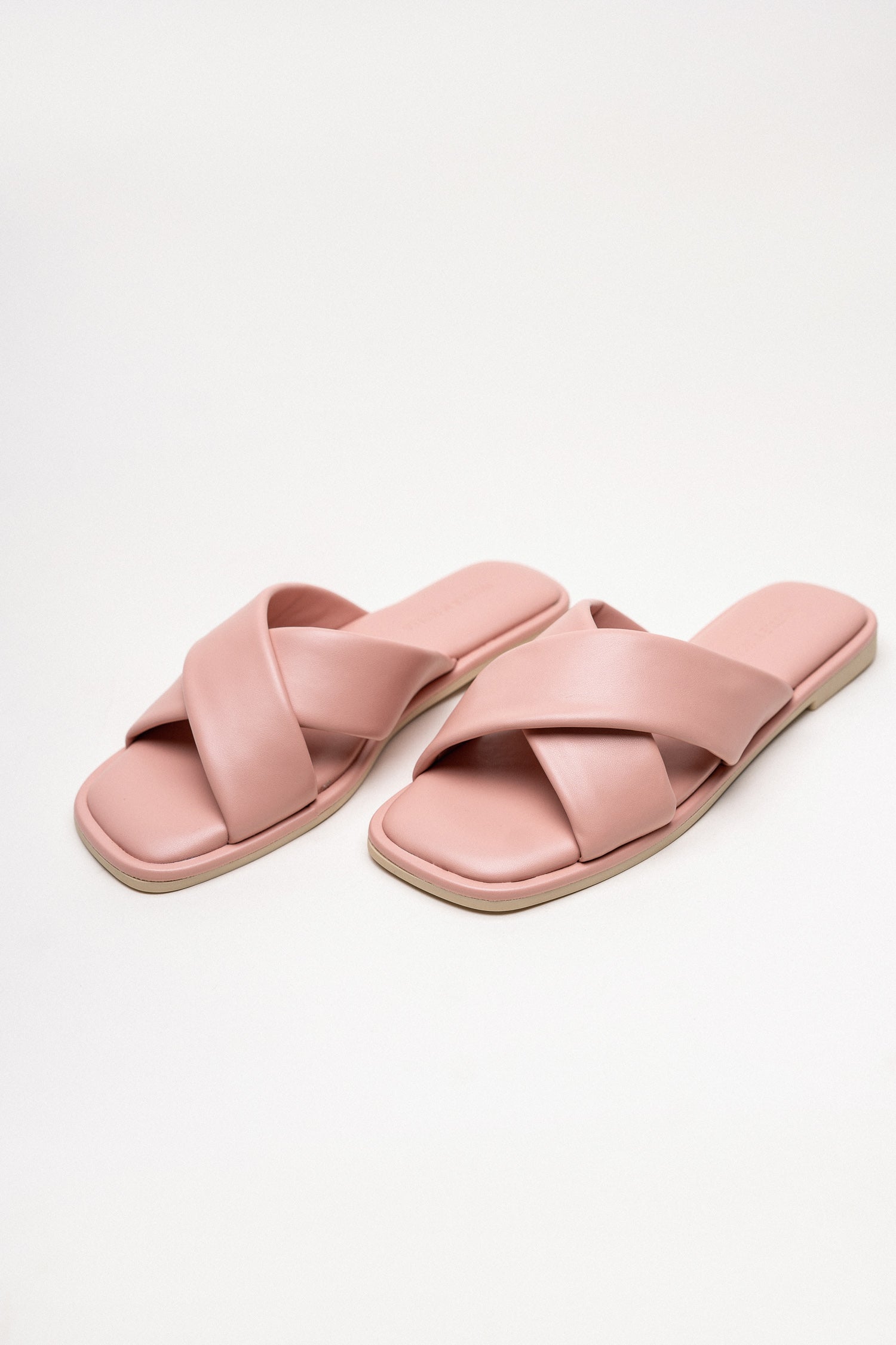 Soft Pink Cross Strap Flats