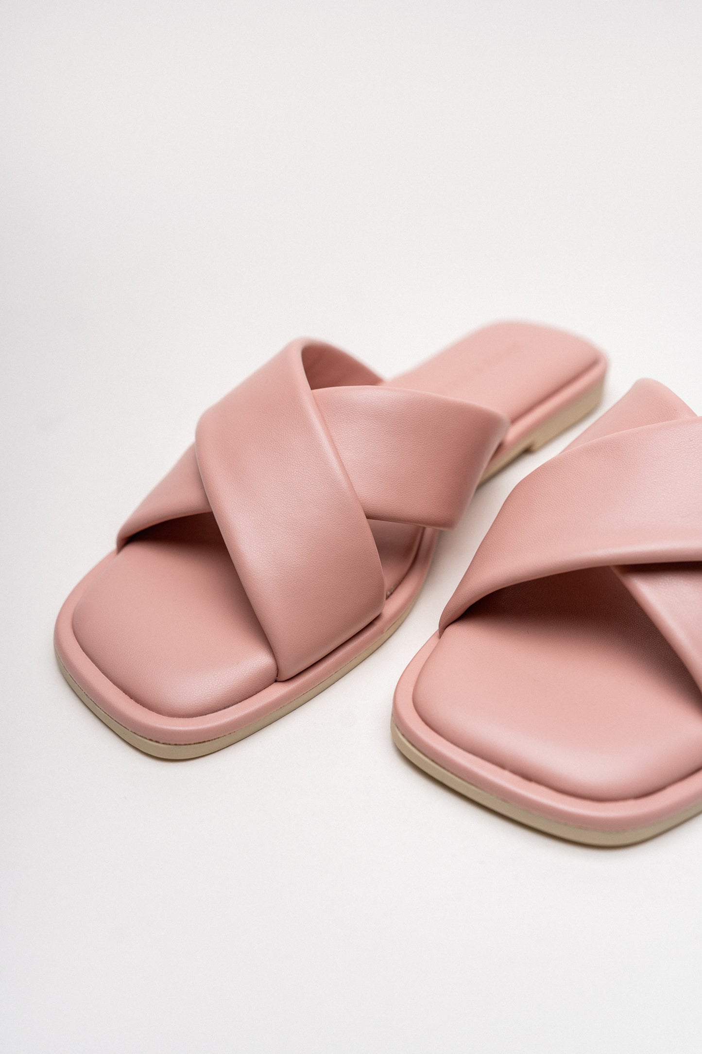 Soft Pink Cross Strap Flats - Hustle N Holla