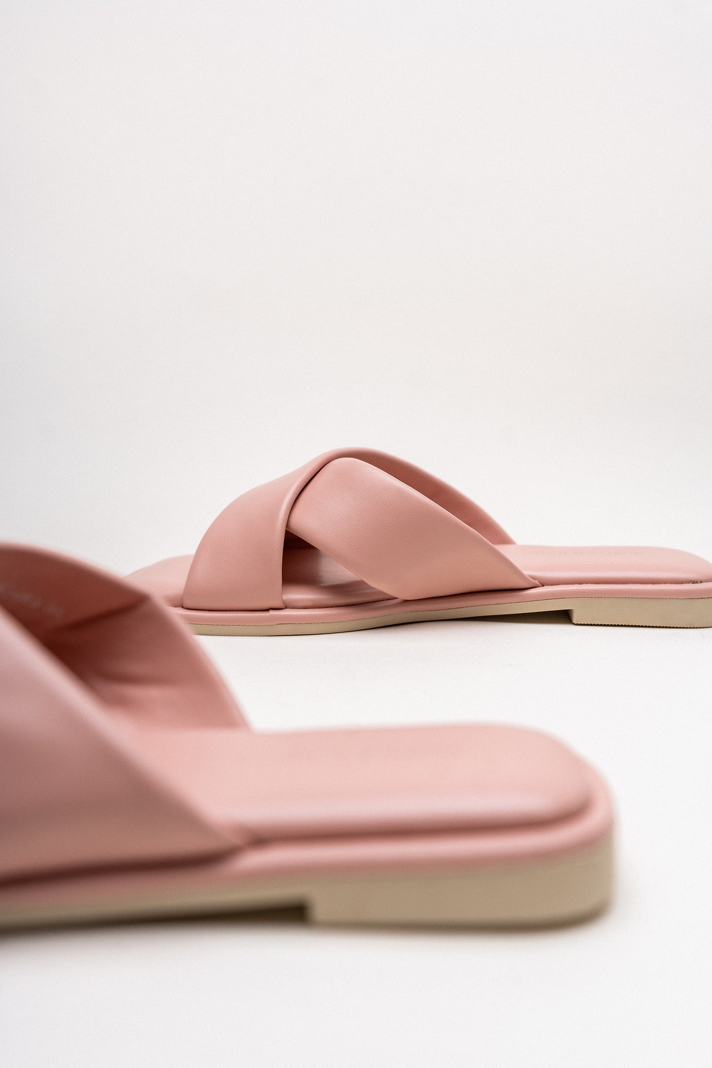 Soft Pink Cross Strap Flats - Hustle N Holla