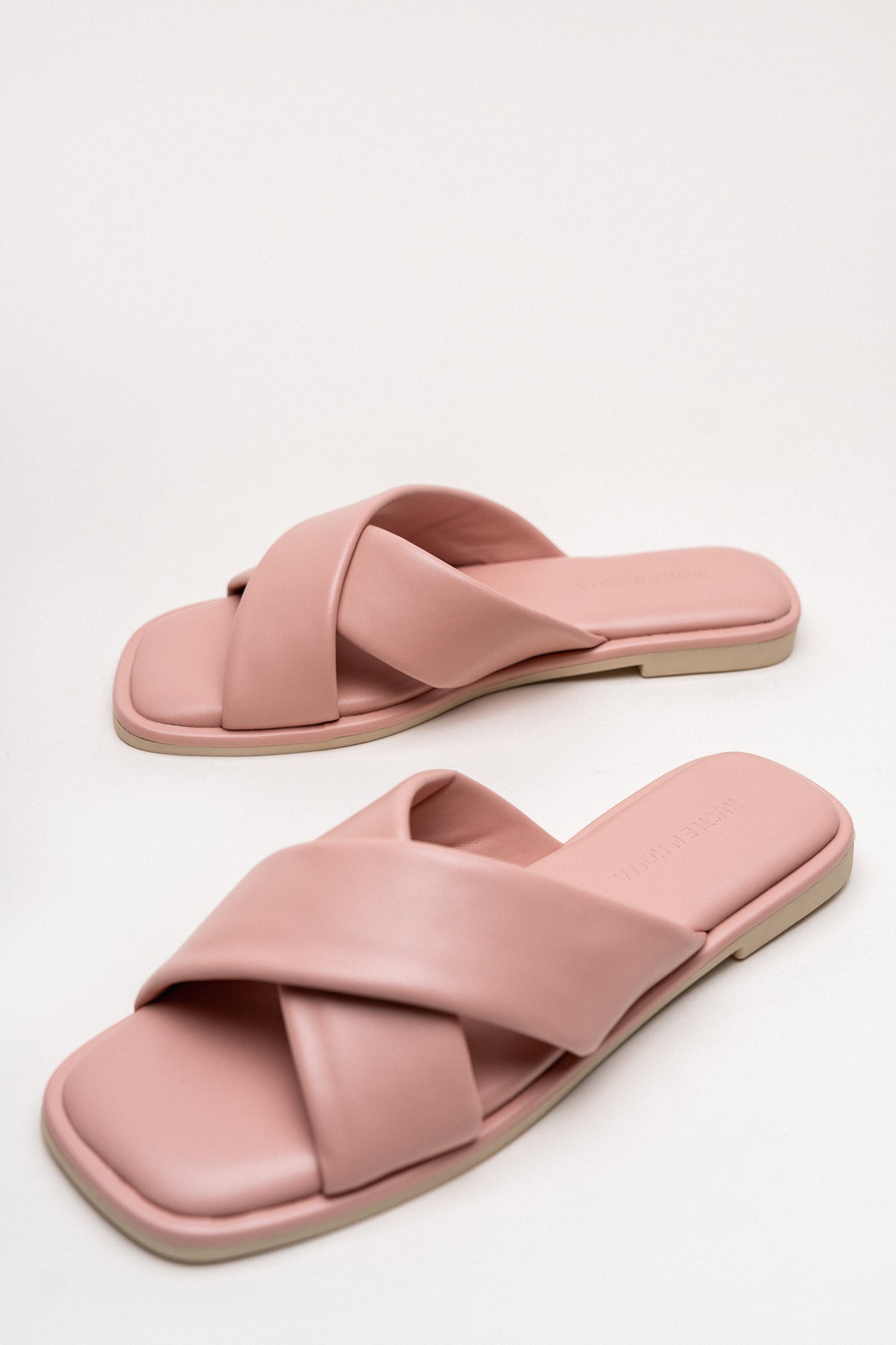 Soft Pink Cross Strap Flats