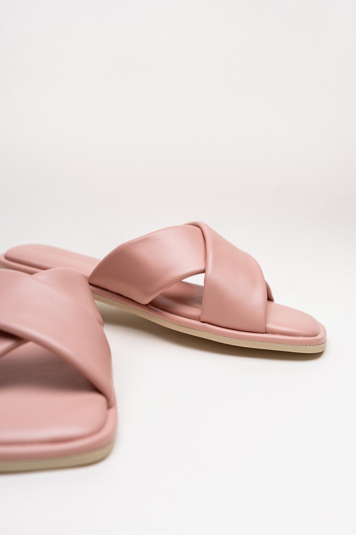 Soft Pink Cross Strap Flats - Hustle N Holla