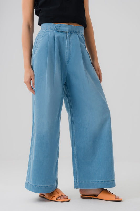 Mid Blue Chambray Pants
