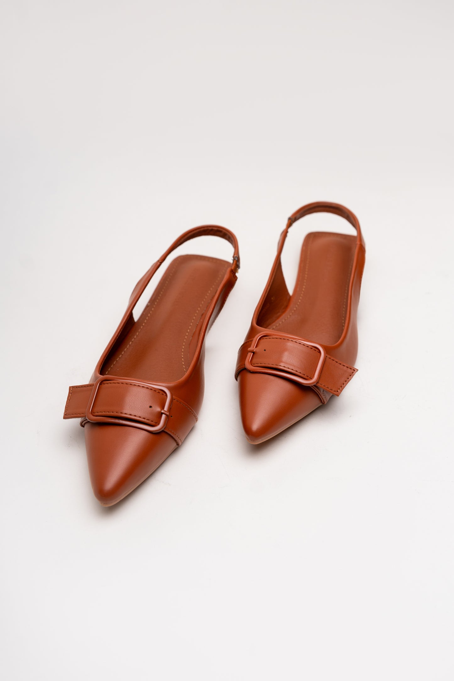 Tan Buckle Detail Flats - Hustle N Holla