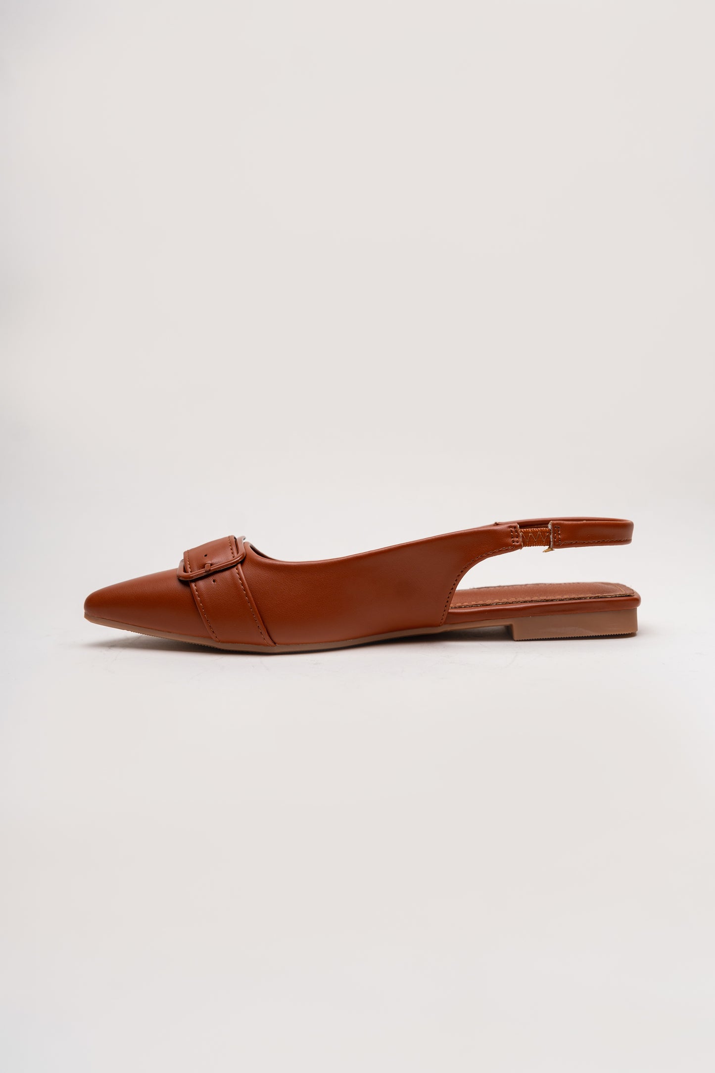 Tan Buckle Detail Flats - Hustle N Holla