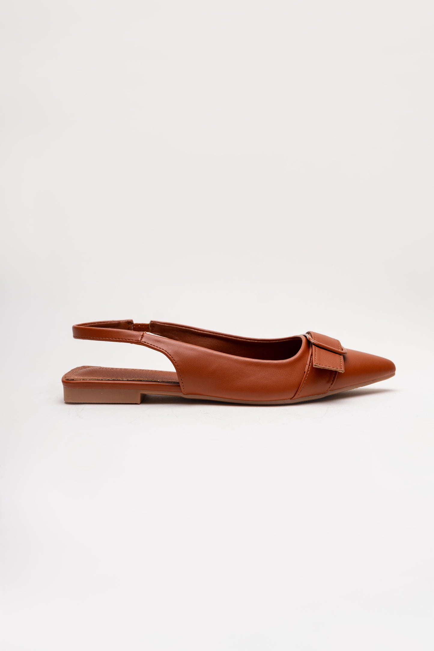 Tan Buckle Detail Flats - Hustle N Holla