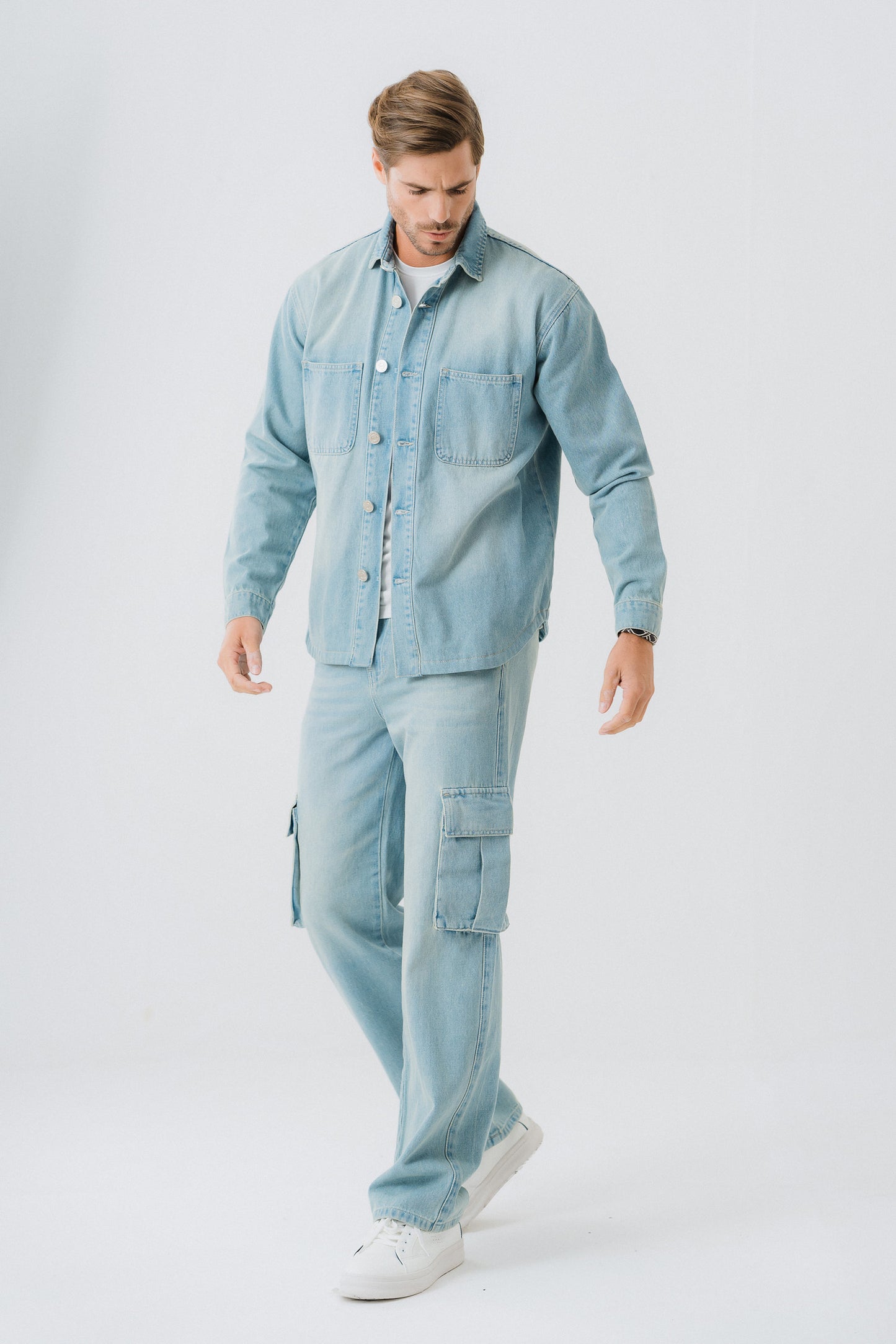 Vintage Blue Wash Denim Shirt - Hustle N Holla