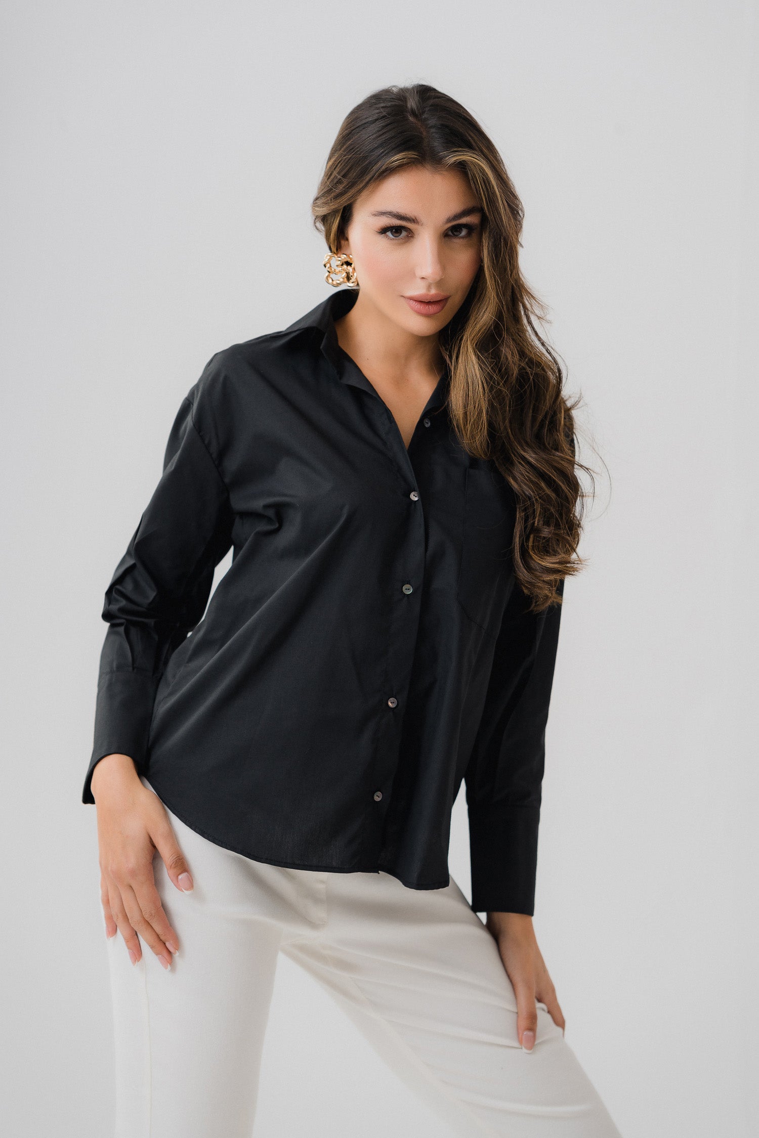 Black Full Sleeves Shirt - Hustle N Holla