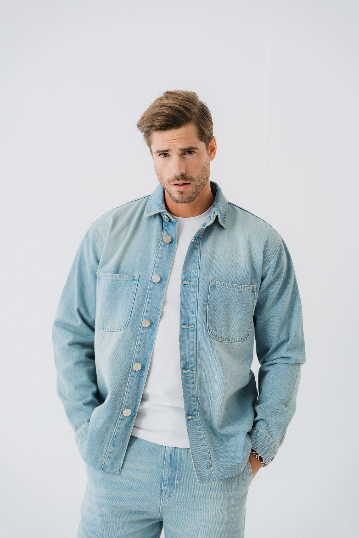 Vintage Blue Wash Denim Shirt - Hustle N Holla