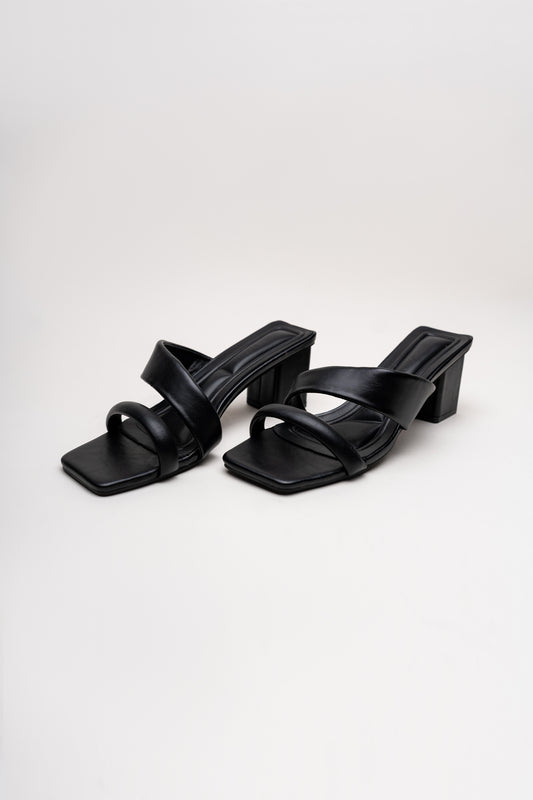 Black Cross-Strap Wedges - Hustle N Holla