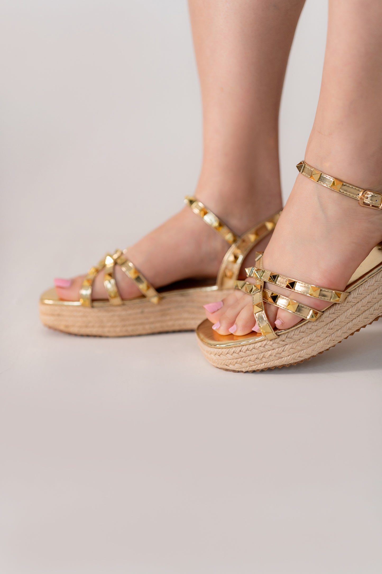 Golden Glam Flat Sandals - Hustle N Holla