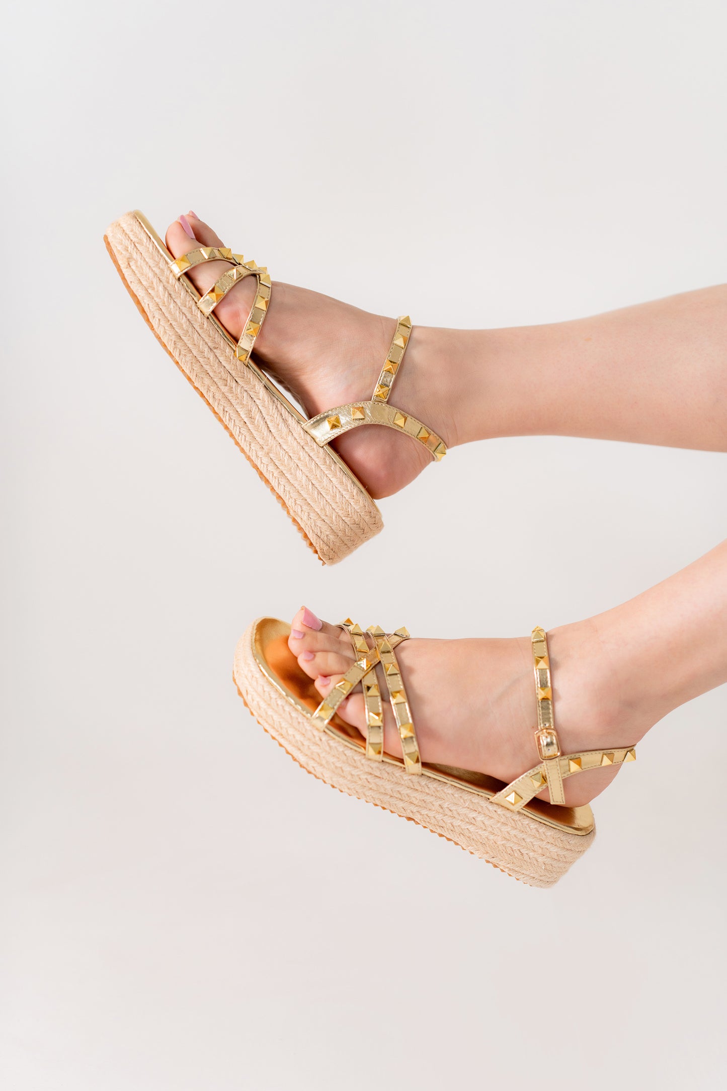 Golden Glam Flat Sandals - Hustle N Holla