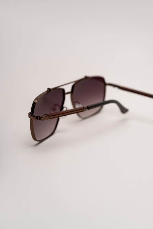 Brown Metal Frame Sunglasses - Hustle N Holla