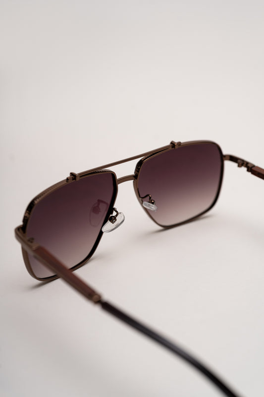 Brown Metal Frame Sunglasses - Hustle N Holla