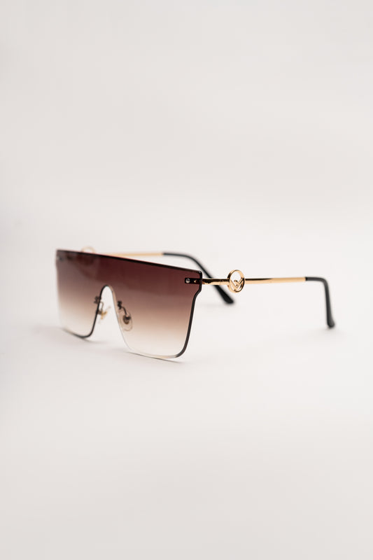 Golden Frame with Tint Brown Sunglasses - Hustle N Holla