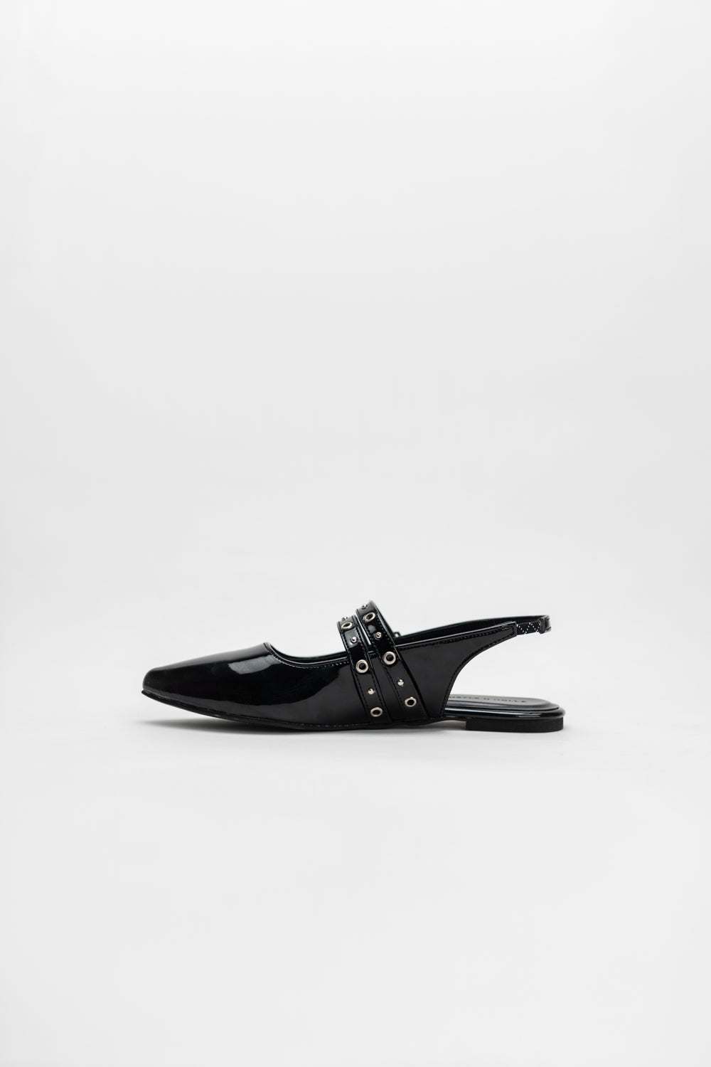 Black Studed Slingback Flats - Hustle N Holla