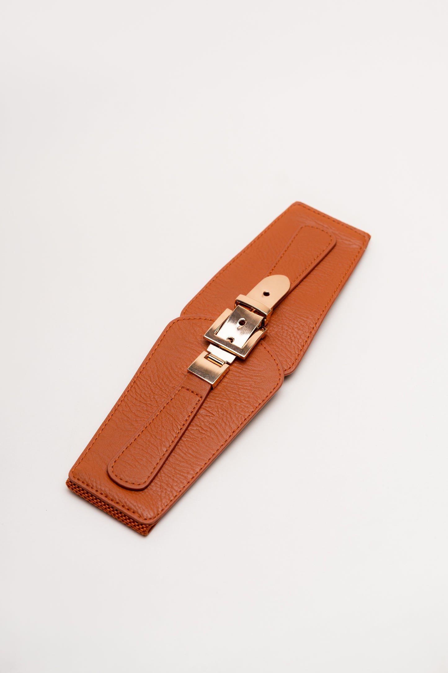 Camel Faux Leather Belt - Hustle N Holla