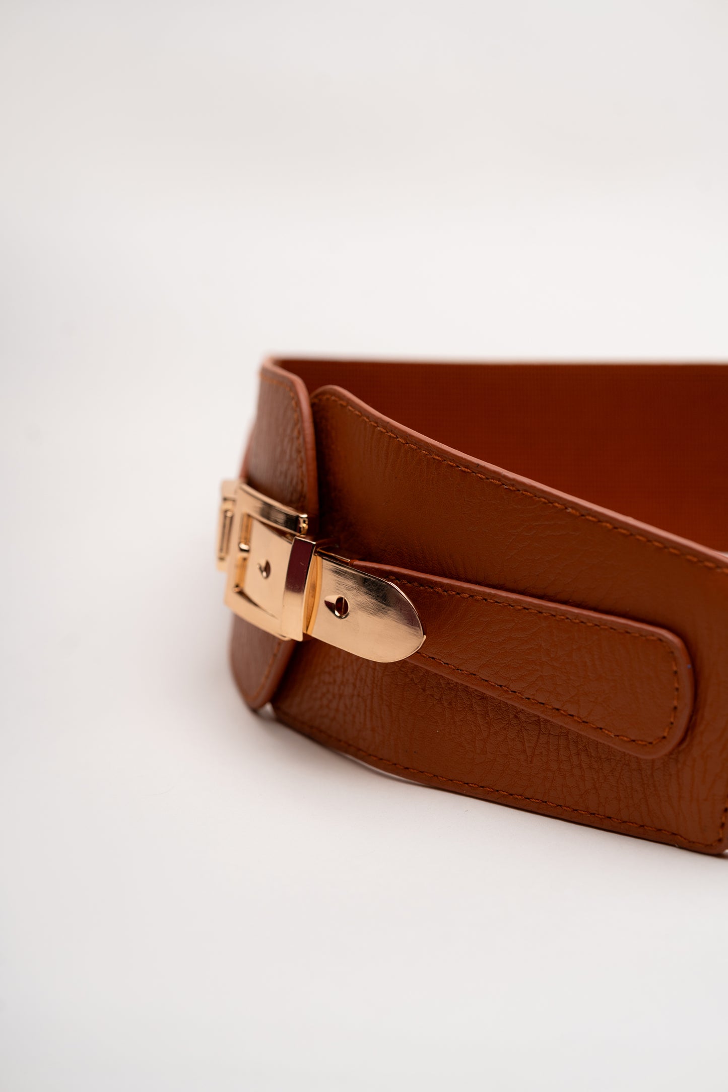 Camel Faux Leather Belt - Hustle N Holla