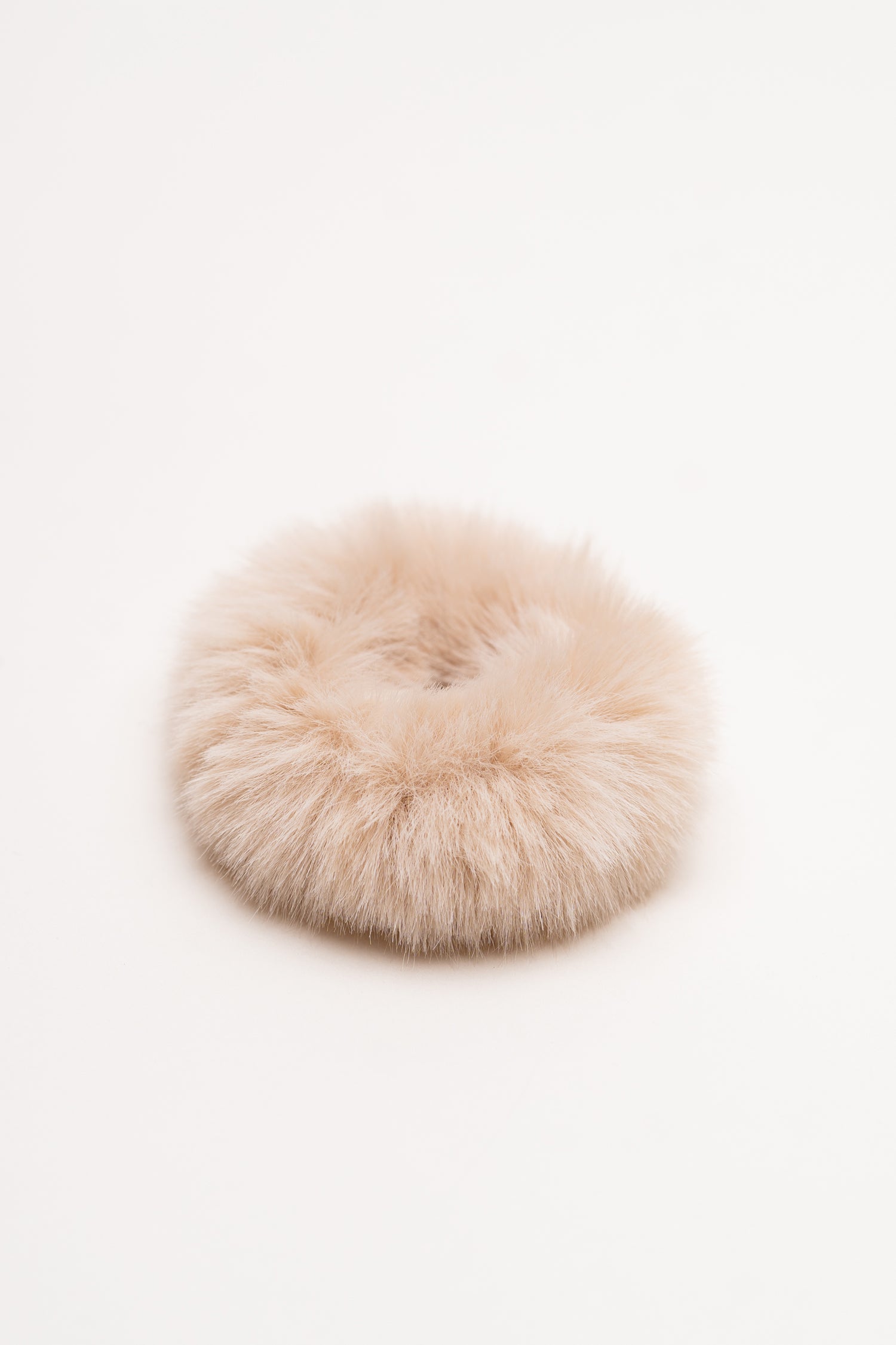 Beige Fur Hair Scrunchies - Hustle N Holla