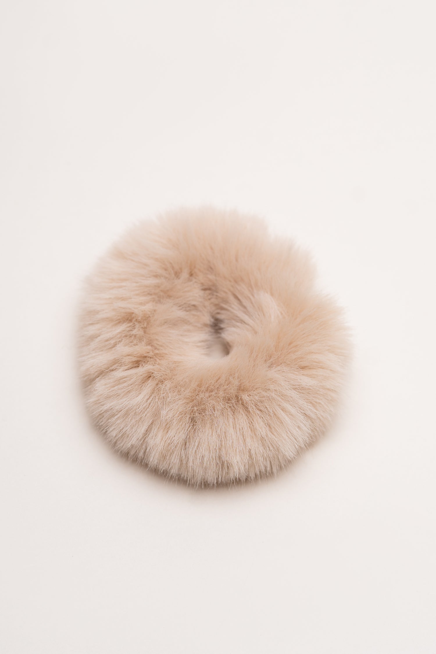 Beige Fur Hair Scrunchies - Hustle N Holla