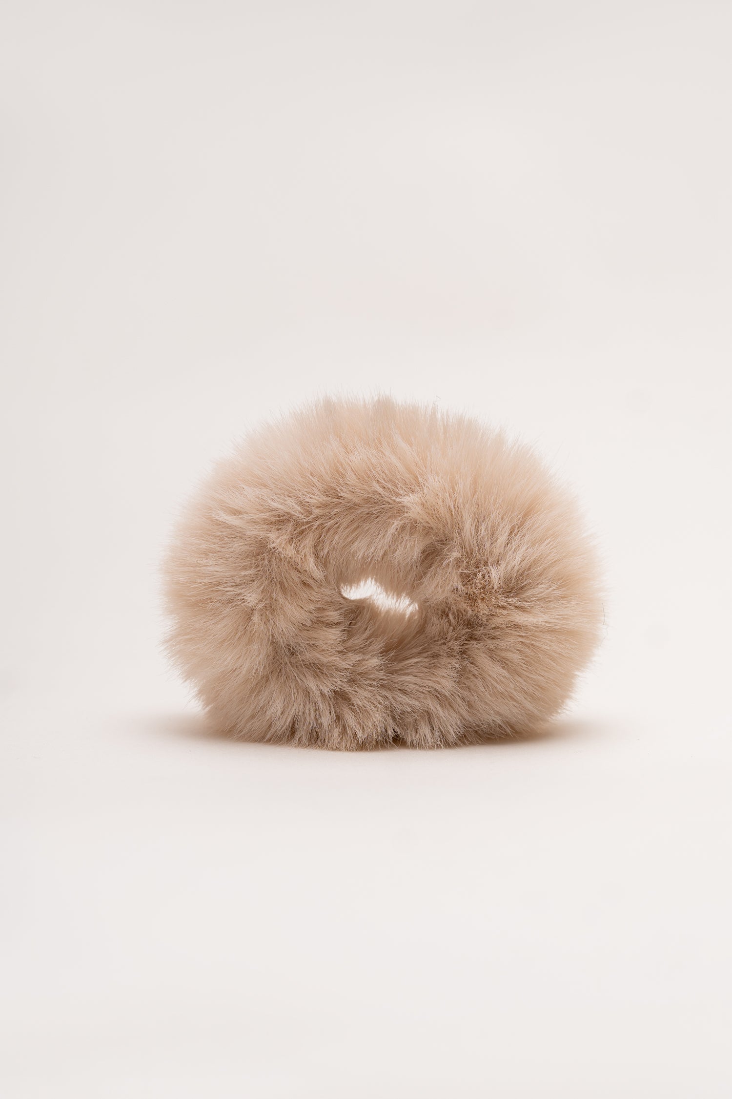 Beige Fur Hair Scrunchies - Hustle N Holla