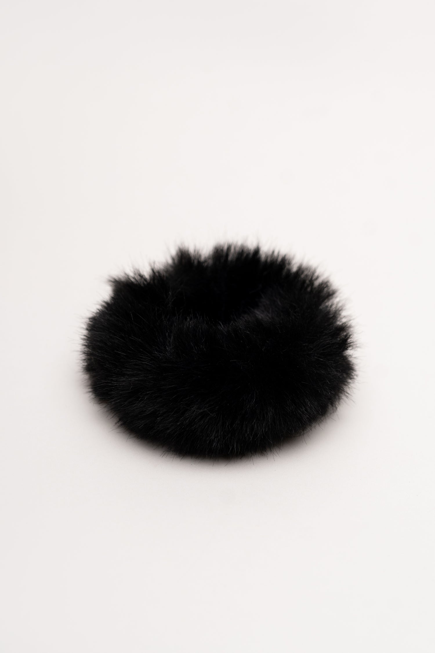 Black Fur Hair Scrunchies