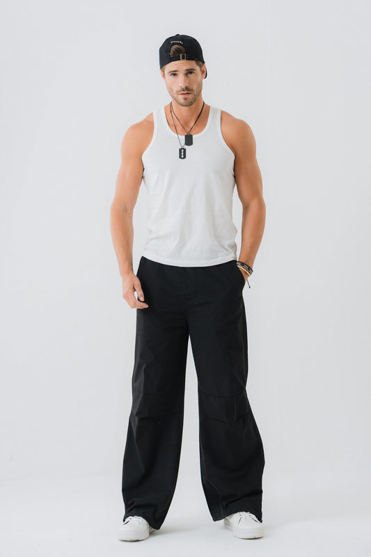 Light Weight Canvas Knee Pleated Trousers
