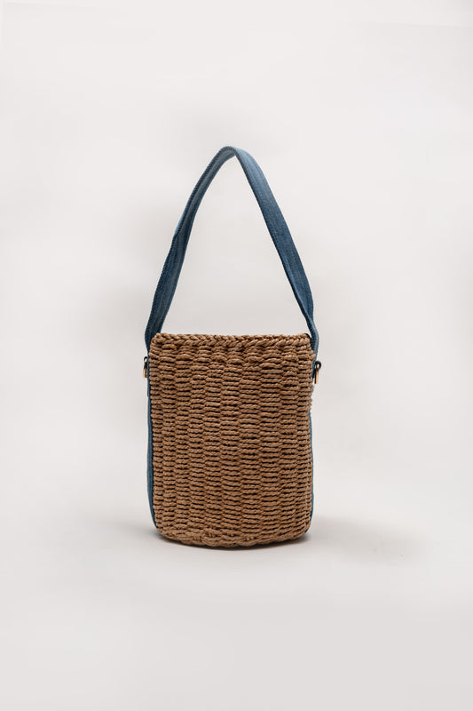 Denim Strap Basket Bag - Hustle N Holla