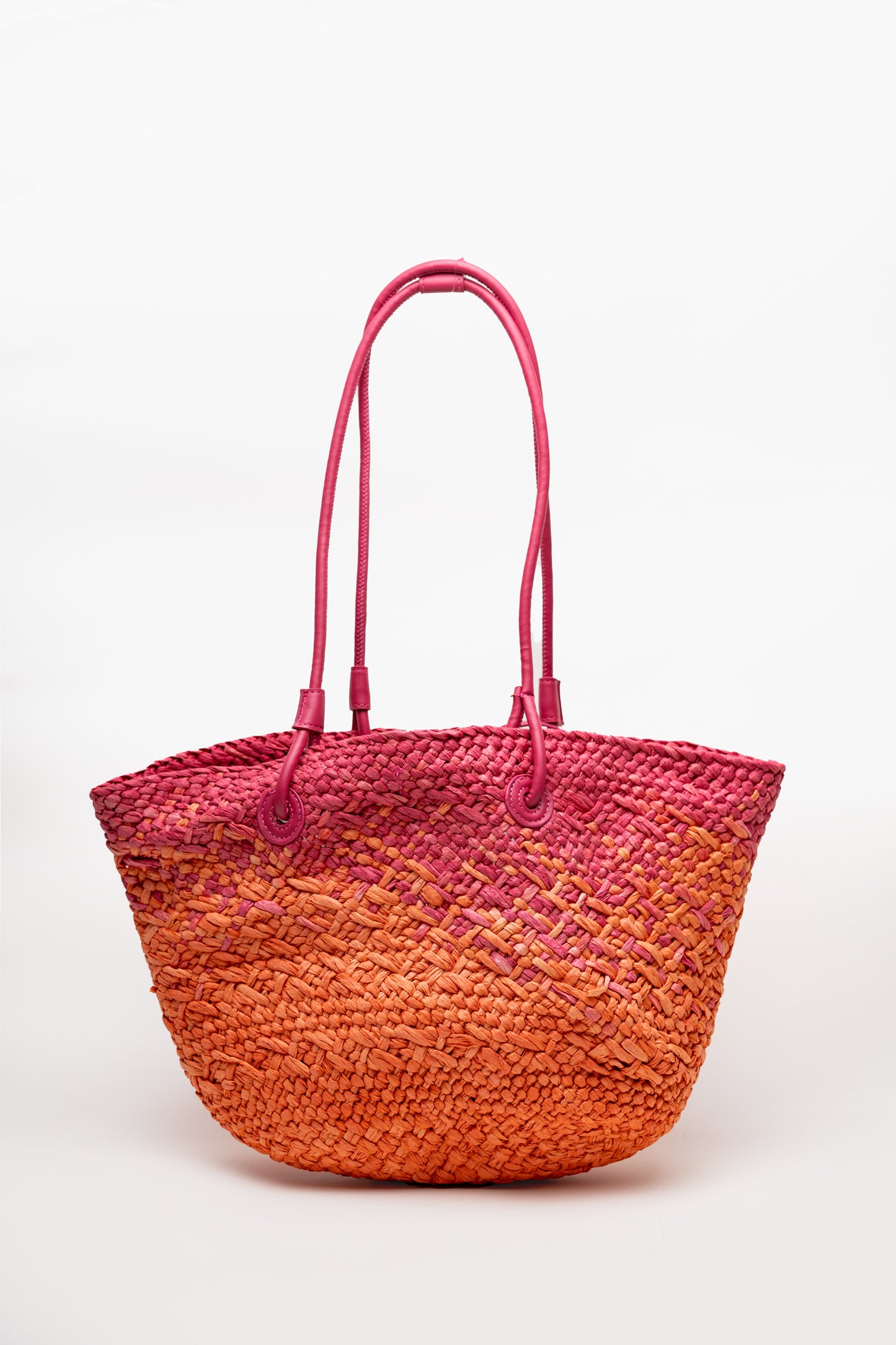 Pink Boho Straw Beach Tote - Hustle N Holla