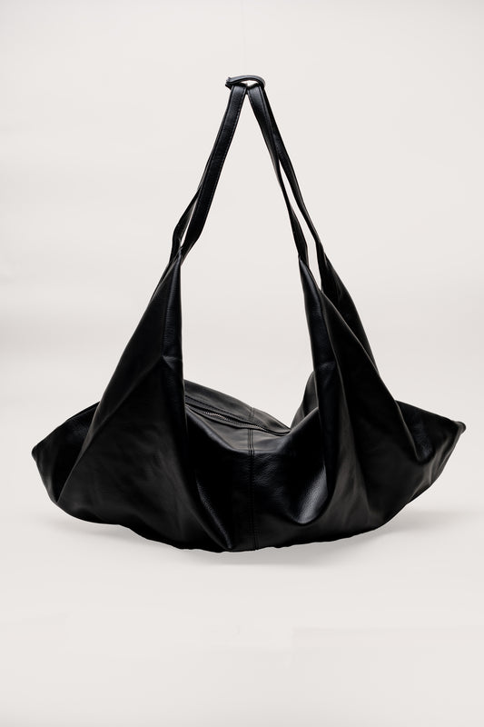 Black Classic Leather Tote - Hustle N Holla