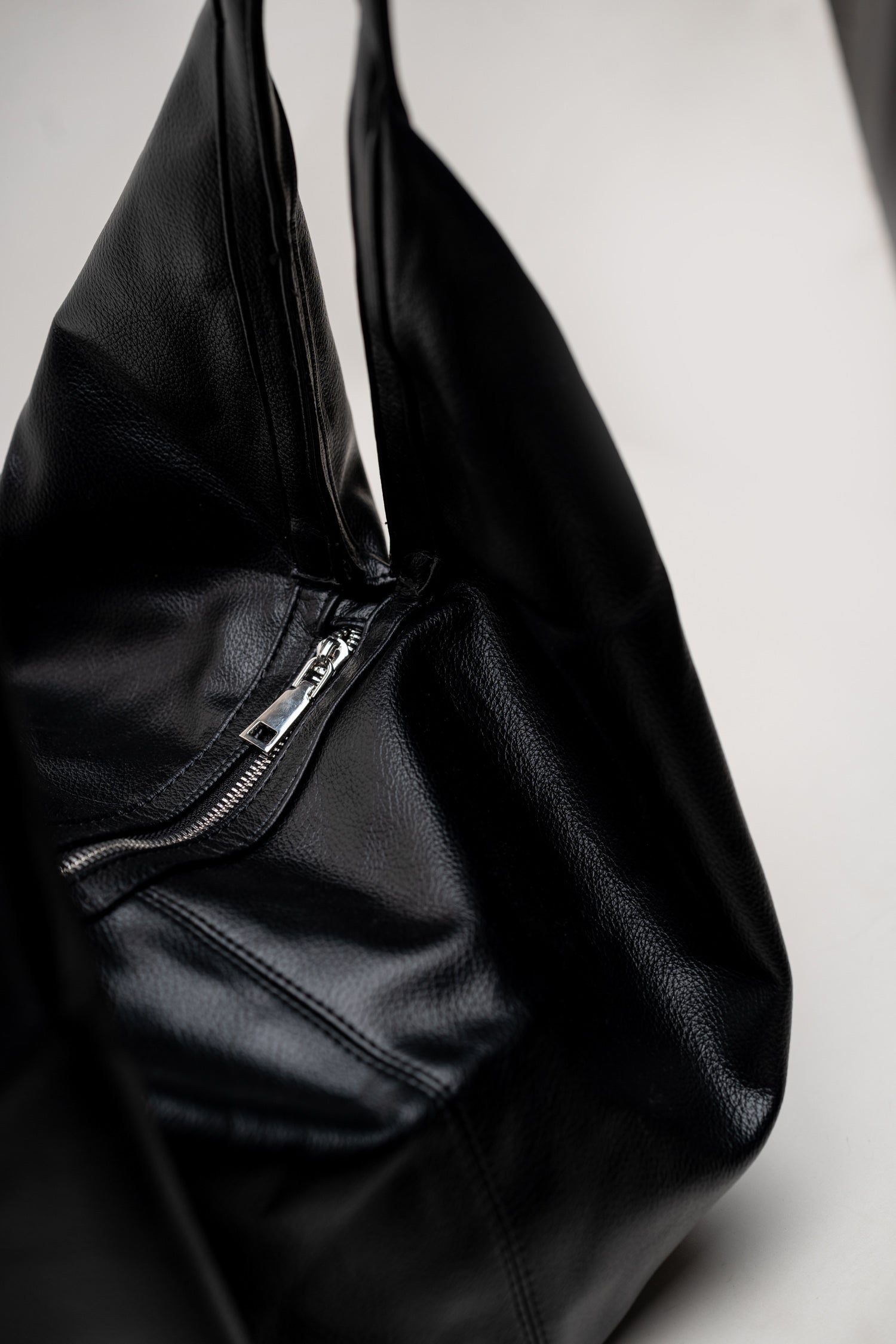 Black Classic Leather Tote - Hustle N Holla