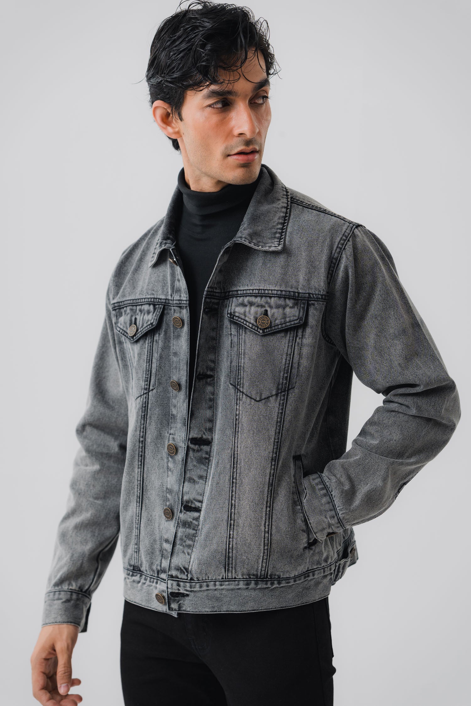 Grey Denim Trucker Jacket