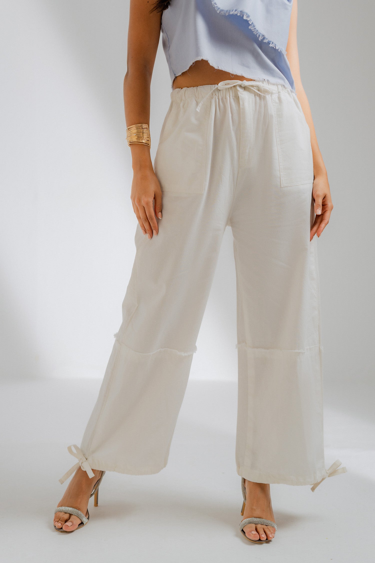 White High Waisted Trousers - Hustle N Holla