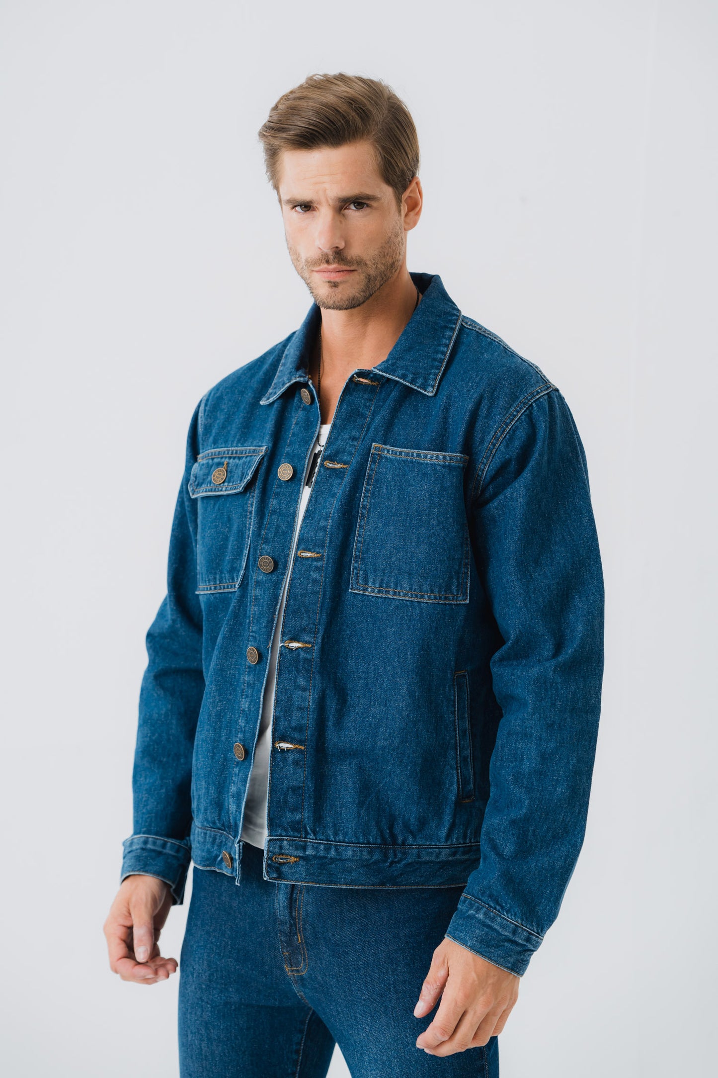 Blue Dual Pocket Denim Jacket - Hustle N Holla