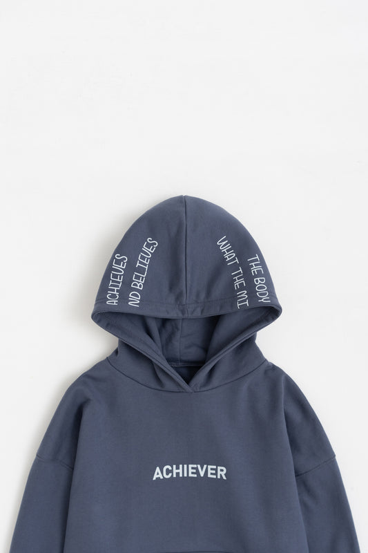 Grey Graphic Oversized Hoodie - Hustle N Holla