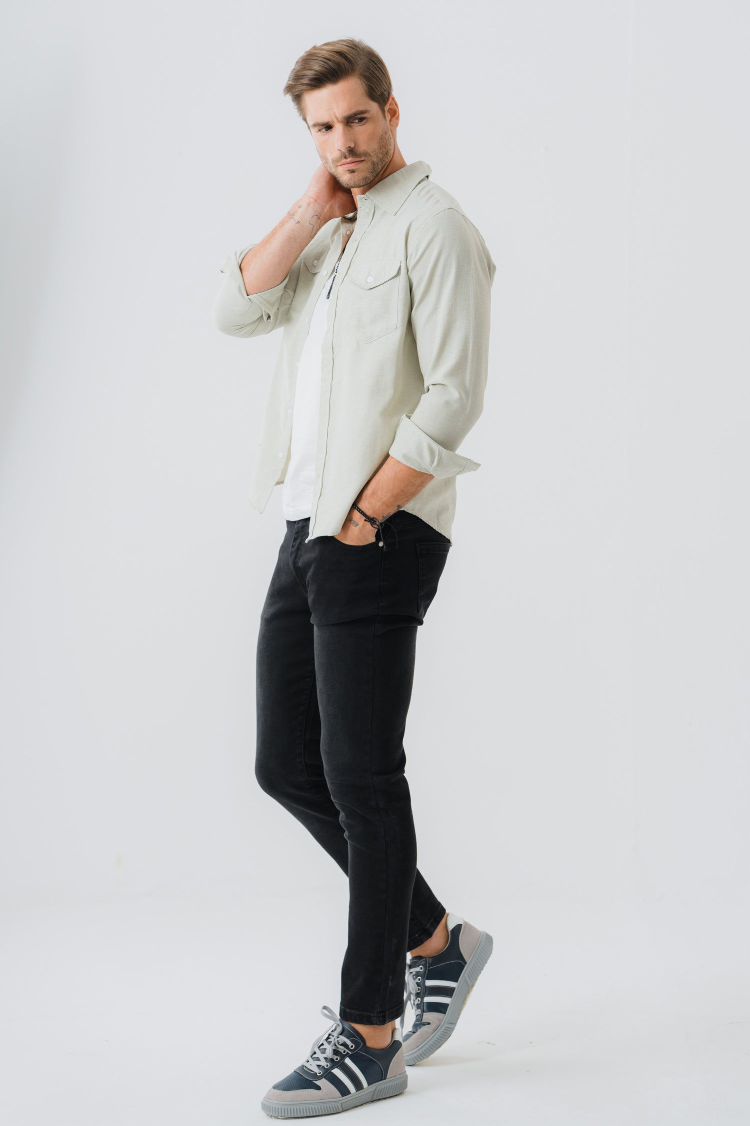 Western Pocket Grey Shirt - Hustle N Holla