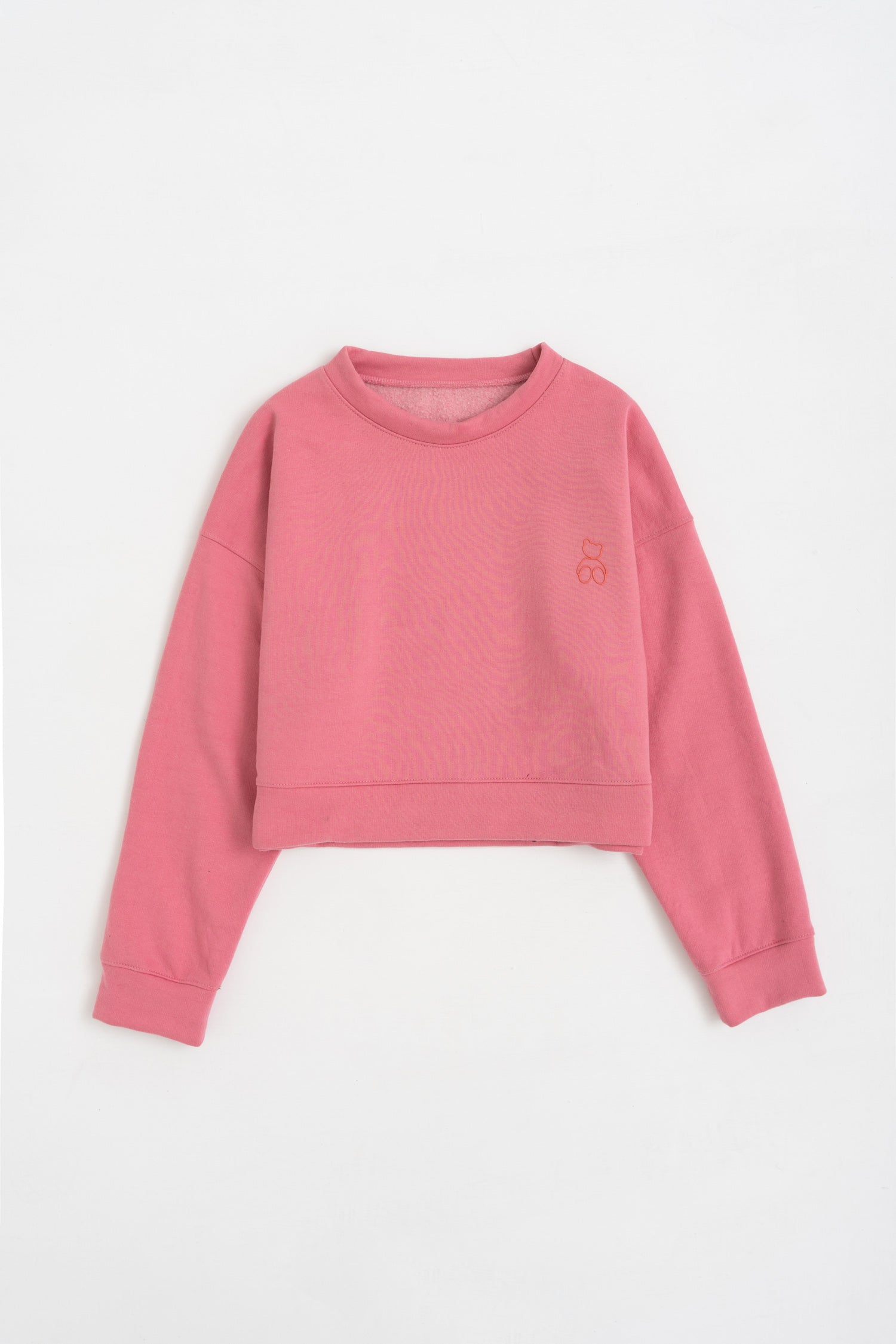 Pink Relax Fit Cropped Sweatshirt