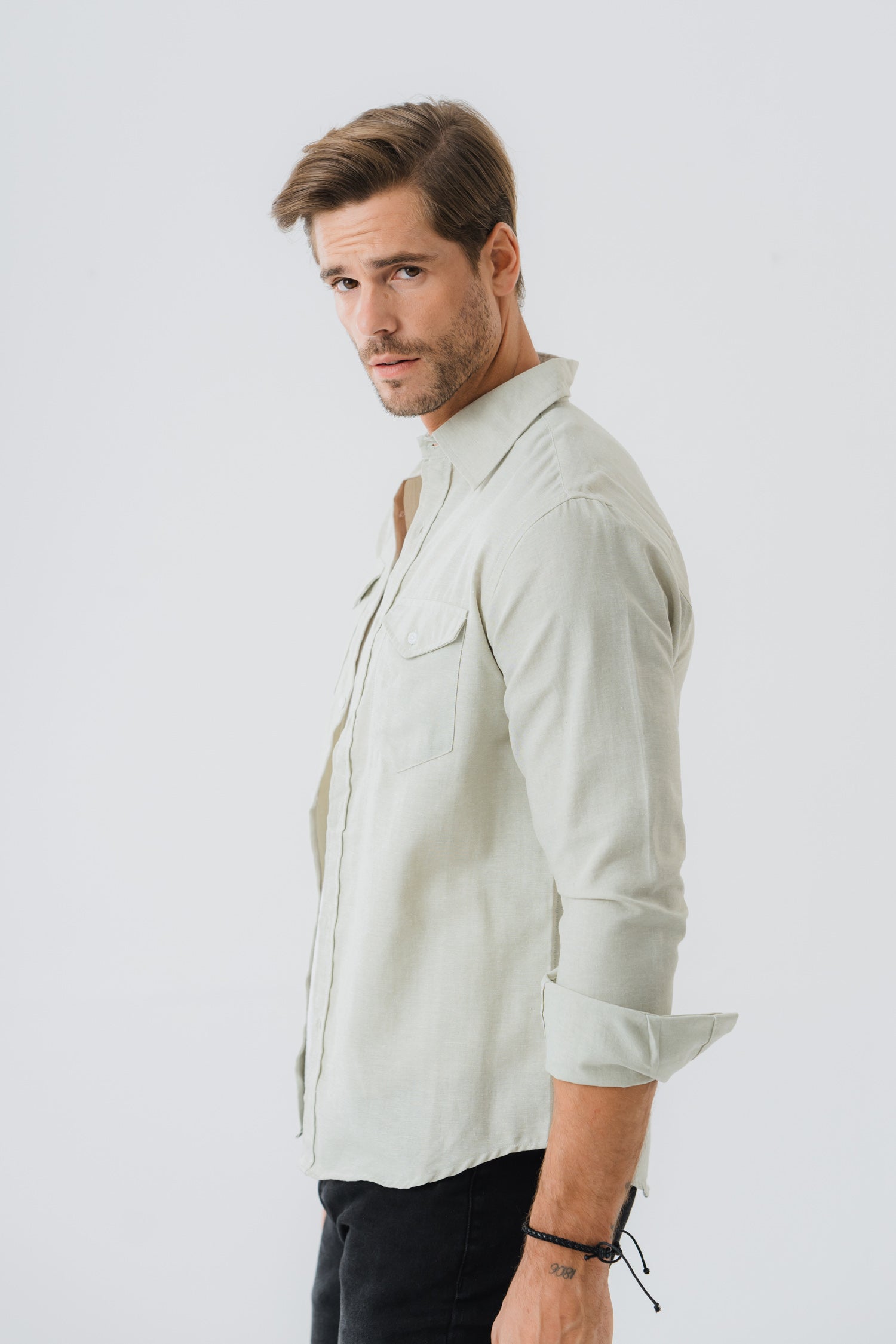 Western Pocket Grey Shirt - Hustle N Holla