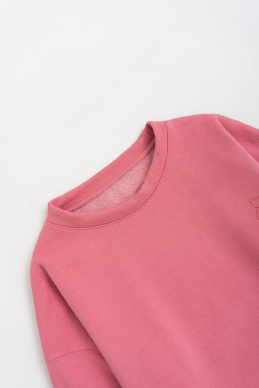 Pink Relax Fit Cropped Sweatshirt - Hustle N Holla