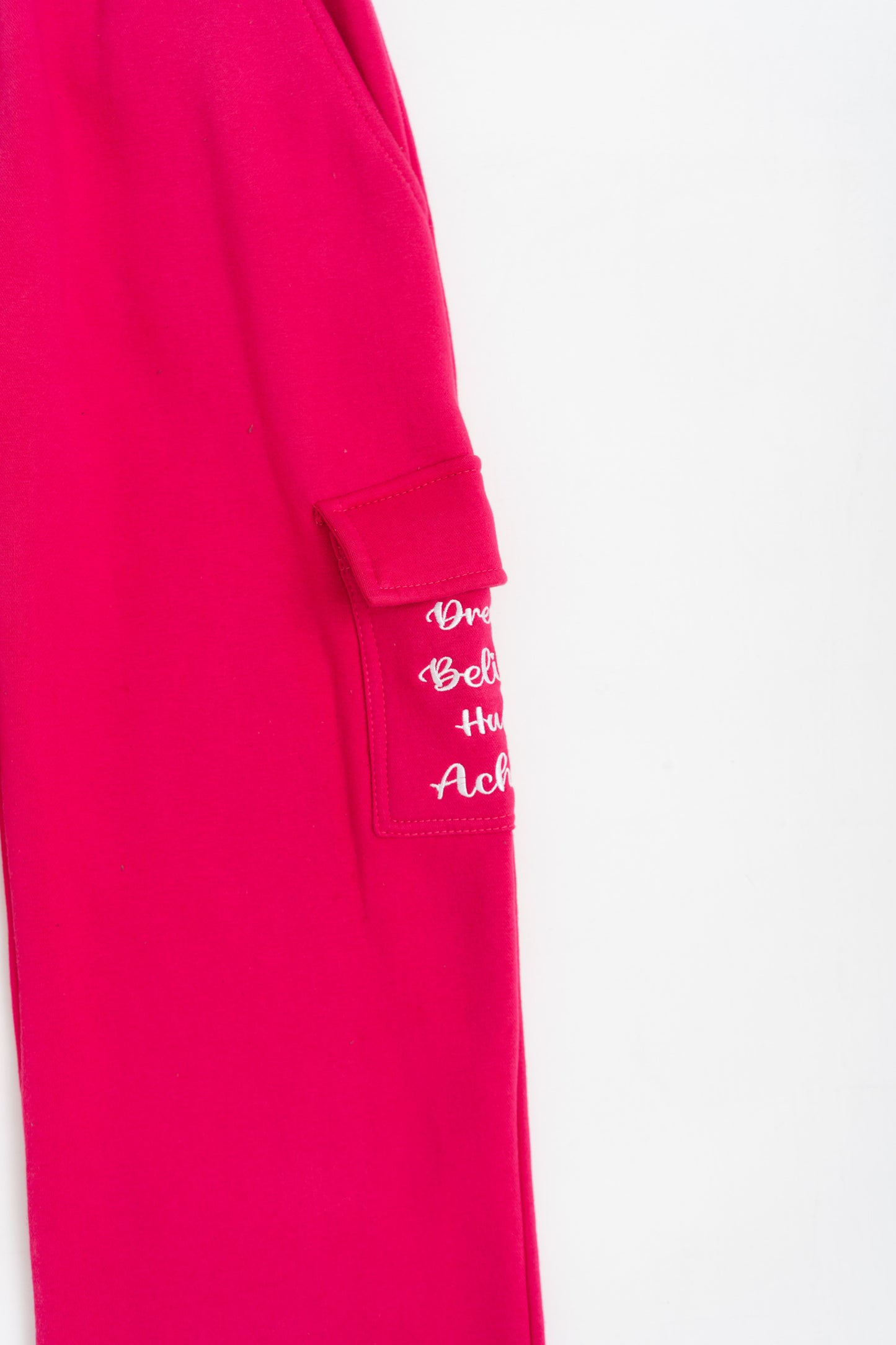 Fuchsia Pink Fleece Cargo Sweatpants - Hustle N Holla