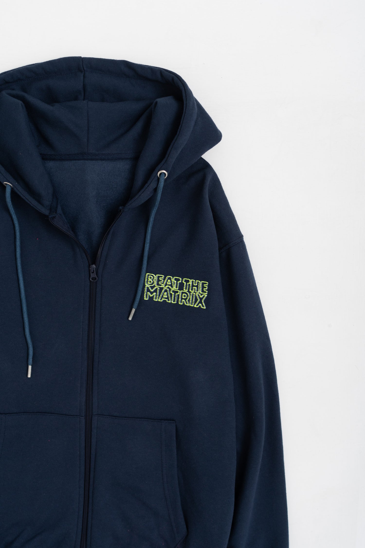 Navy Embroidery Detailing Hoodie - Hustle N Holla