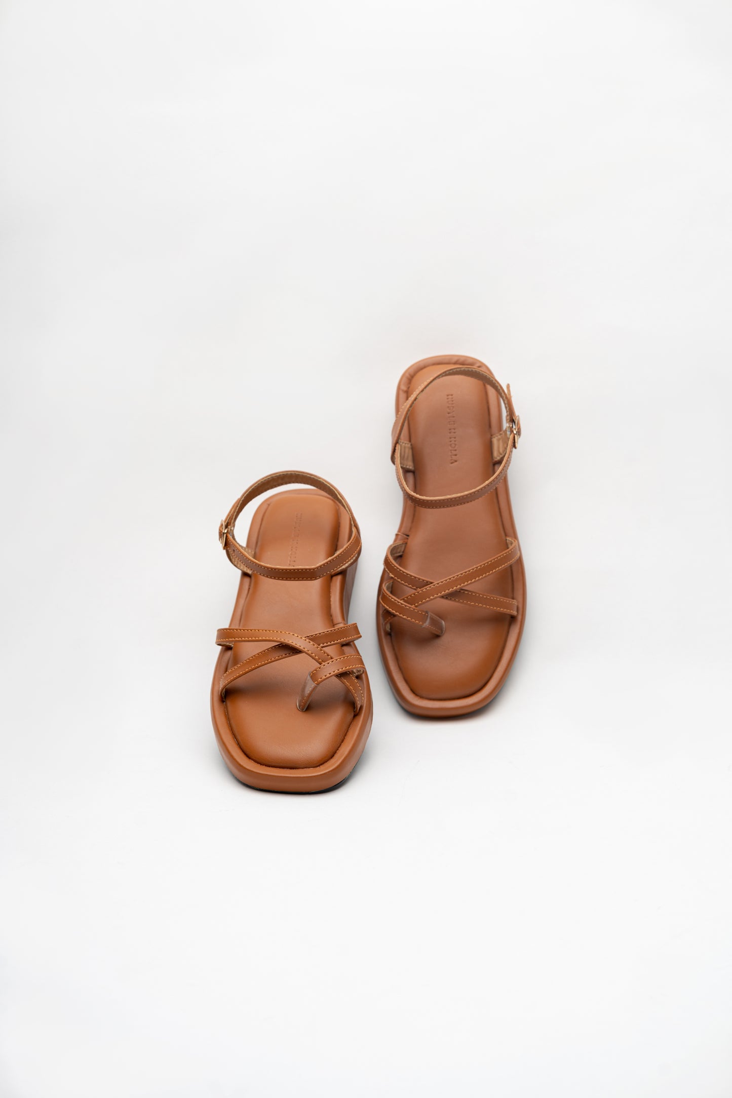 Tan Cross-Strap Sandals - Hustle N Holla