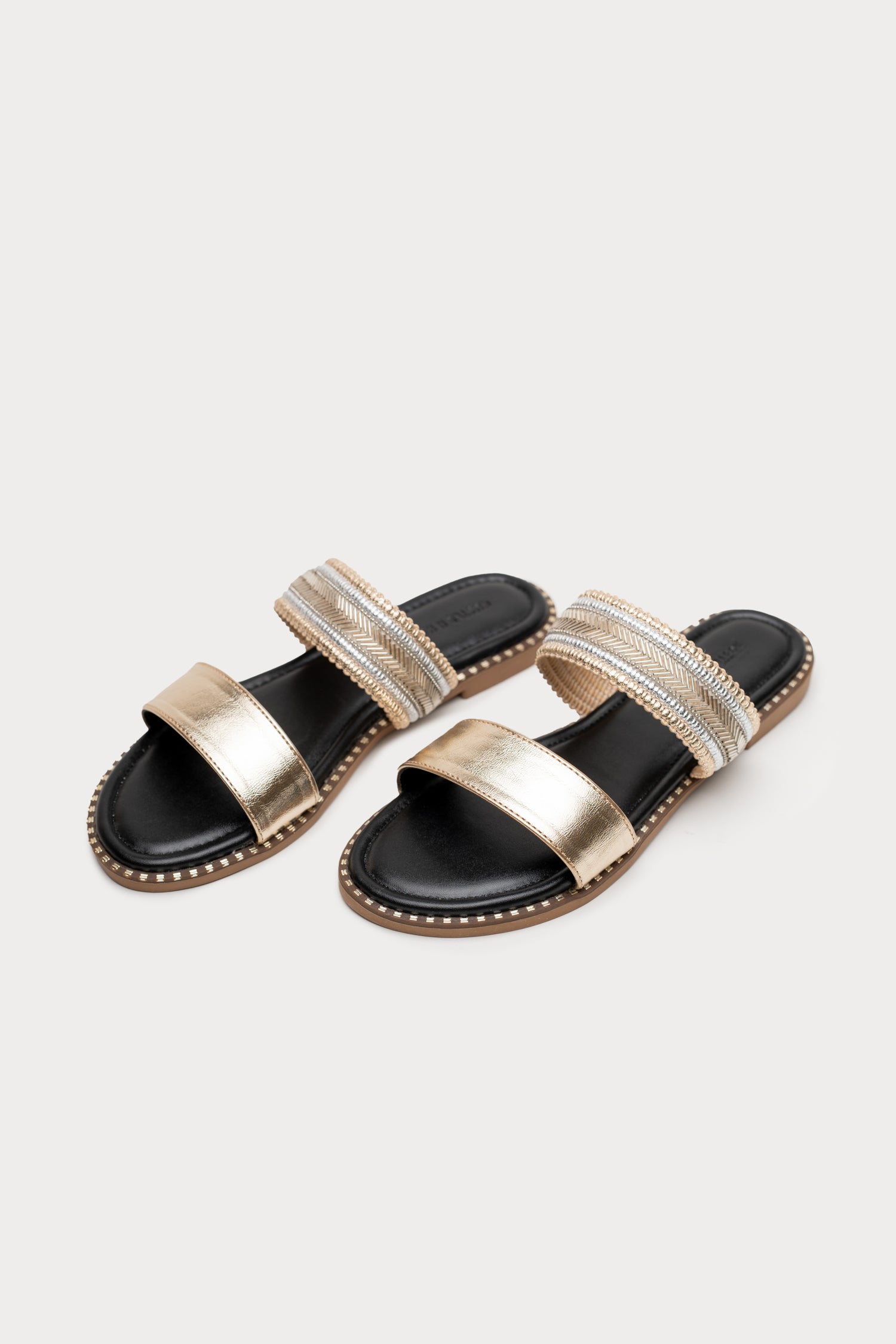 Gold Double-Strap Flats - Hustle N Holla