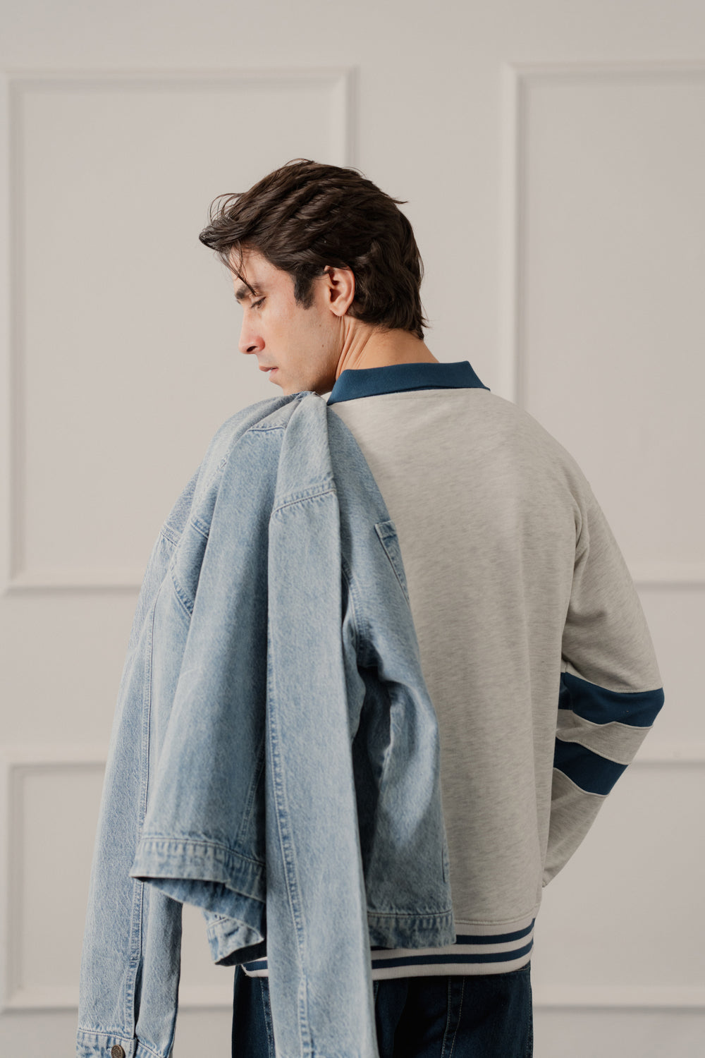 Grey Relaxed Fit Rugby Polo - Hustle N Holla