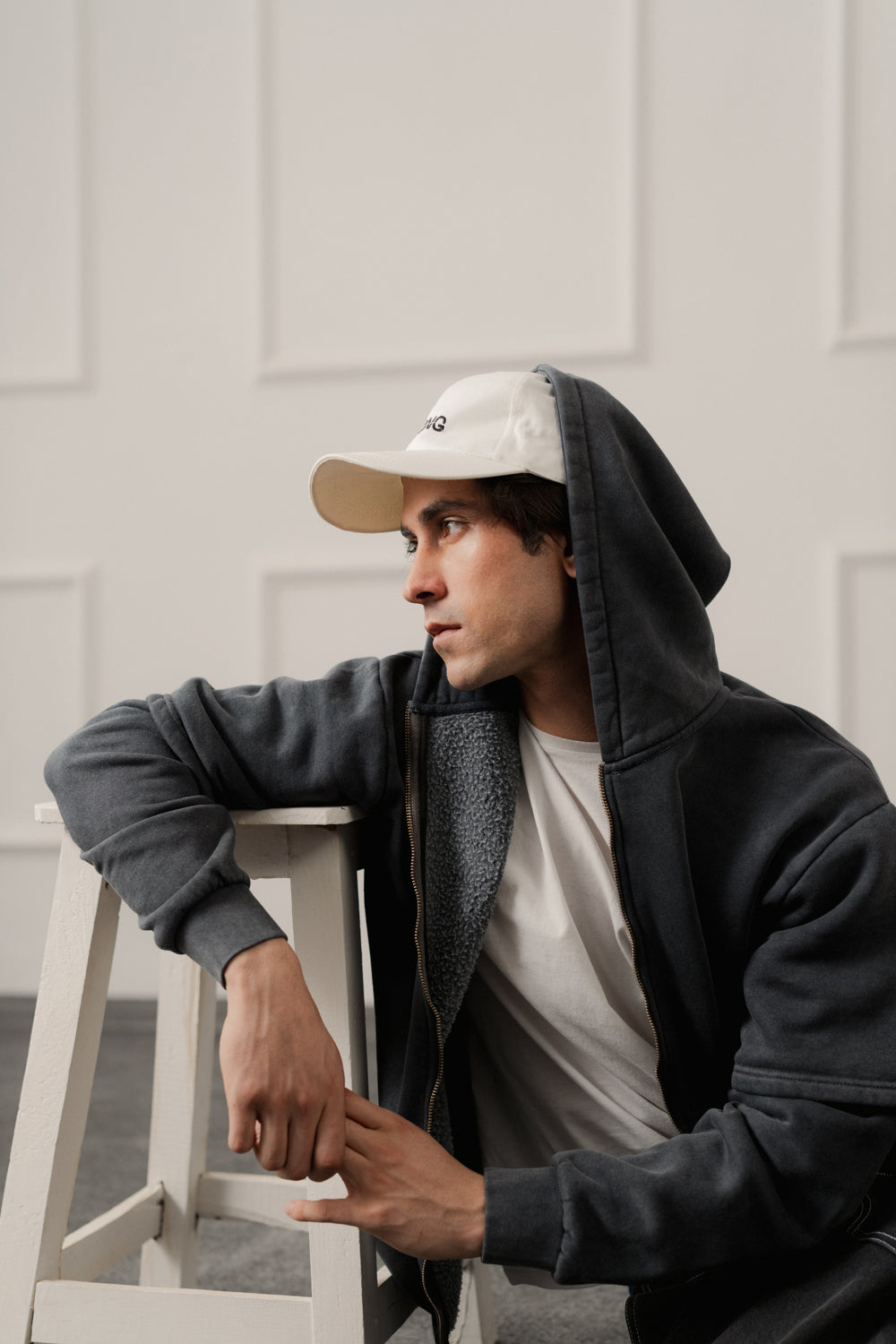 Grey Acid Washed Relaxed Fit Zipper Hoodie - Hustle N Holla